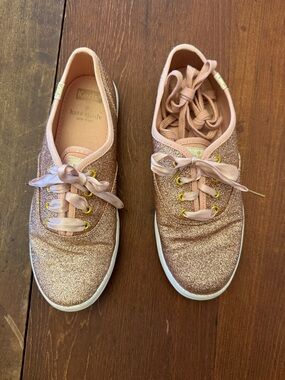 kate spade Glitter Lace-Up Sneakers - Rose Pink